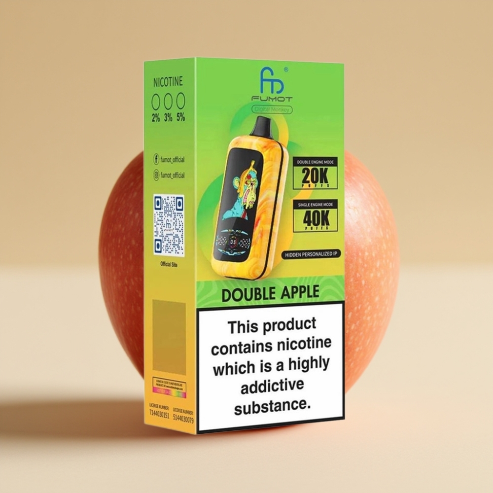 Fumot Digital Monkey 40000 Puffs Jednokratni Vape Dual Engine Dual Mesh Coil 850MAH Type-C Double Apple