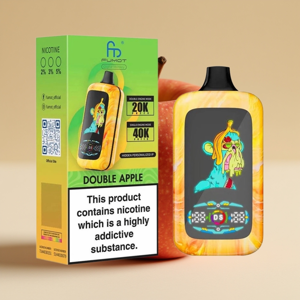 Fumot Digital Monkey 40000 Puffs Jednokratni Vape Dual Engine Dual Mesh Coil 850MAH Type-C Double Apple