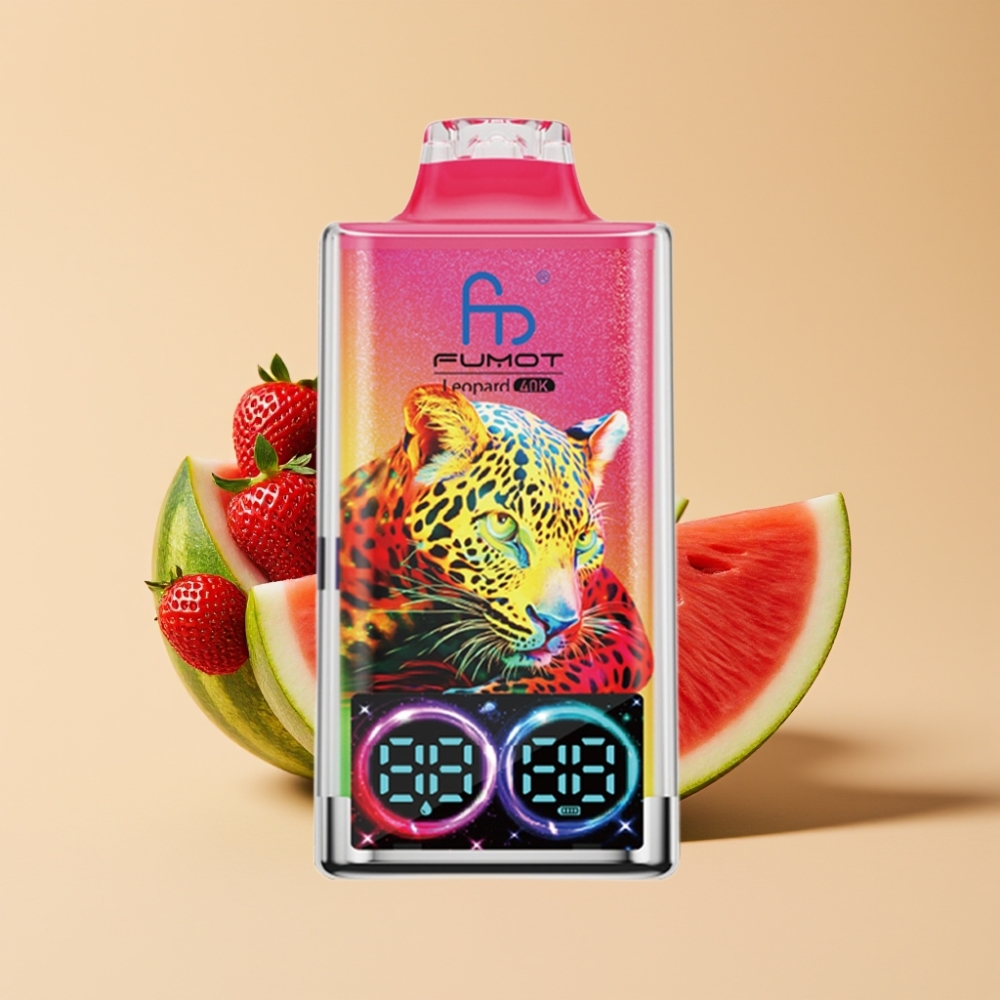 Fumot Leopard 40K Puffs Dual Mesh 700mAh Type-C Digital Display Jednokratni Vape Jagoda Lubenica 0%/2%/3%/5% Nicotine