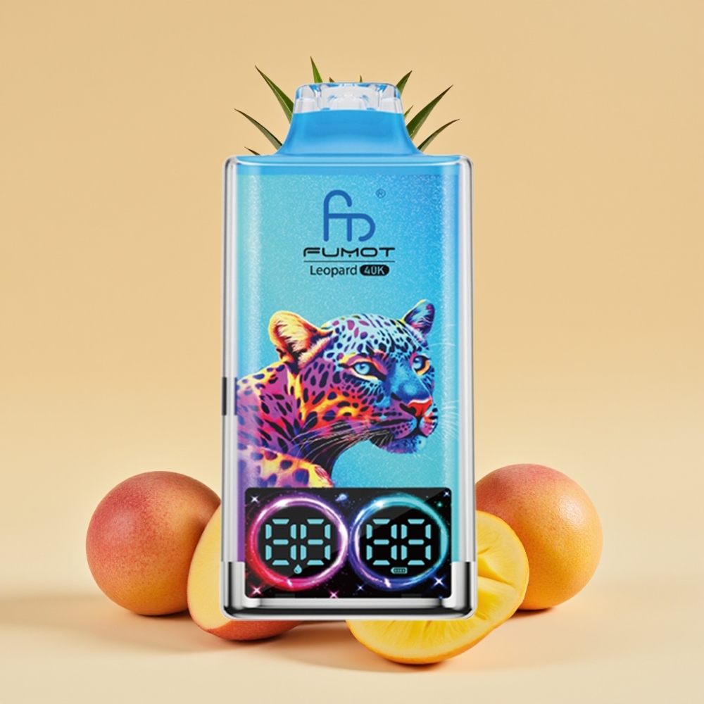 Fumot Leopard 40K Puffs Dual Mesh Jednokratni Vape 0/2/3/5% Nicotine 700mAh Type-C Peachy Mango Pineapple