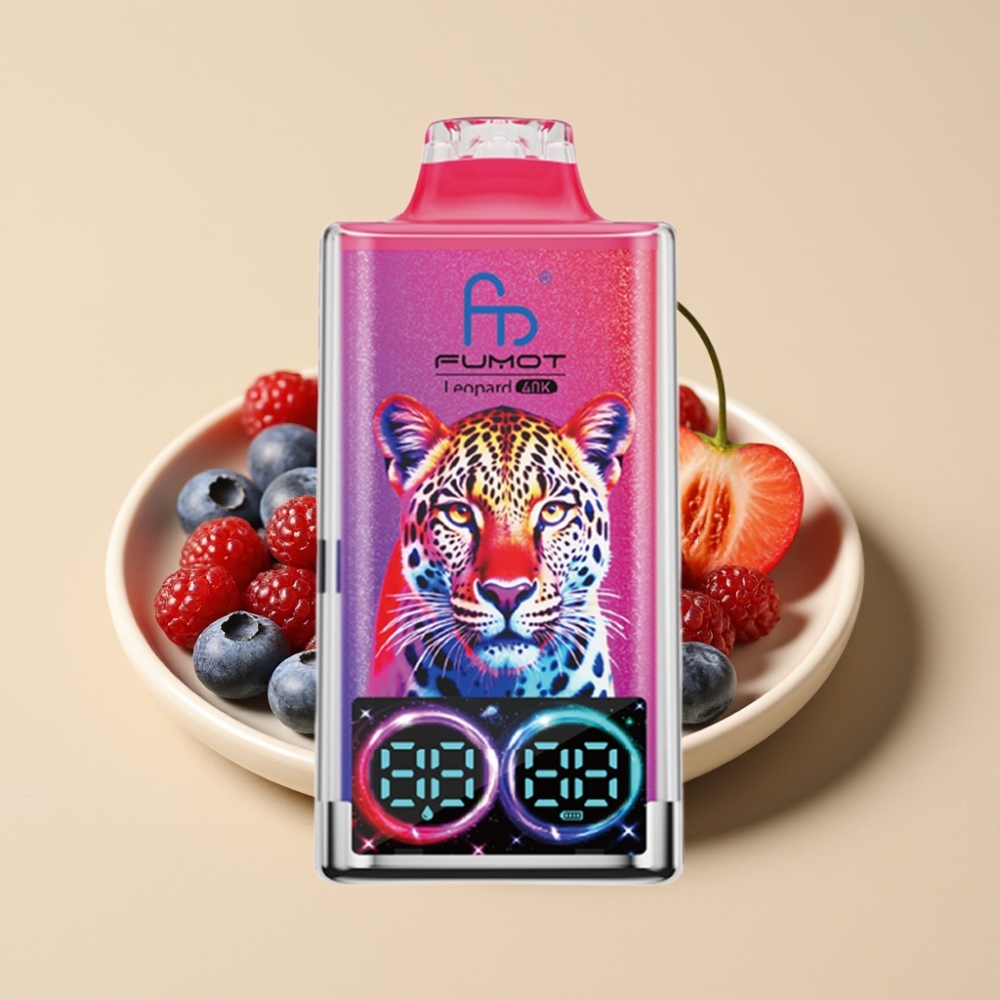 Fumot Leopard 40K Puffs Dual Mesh Jednokratni Vape 700mAh Type-C Borovnica Trešnja Brusnica 0%/2%/3%/5% Nicotine