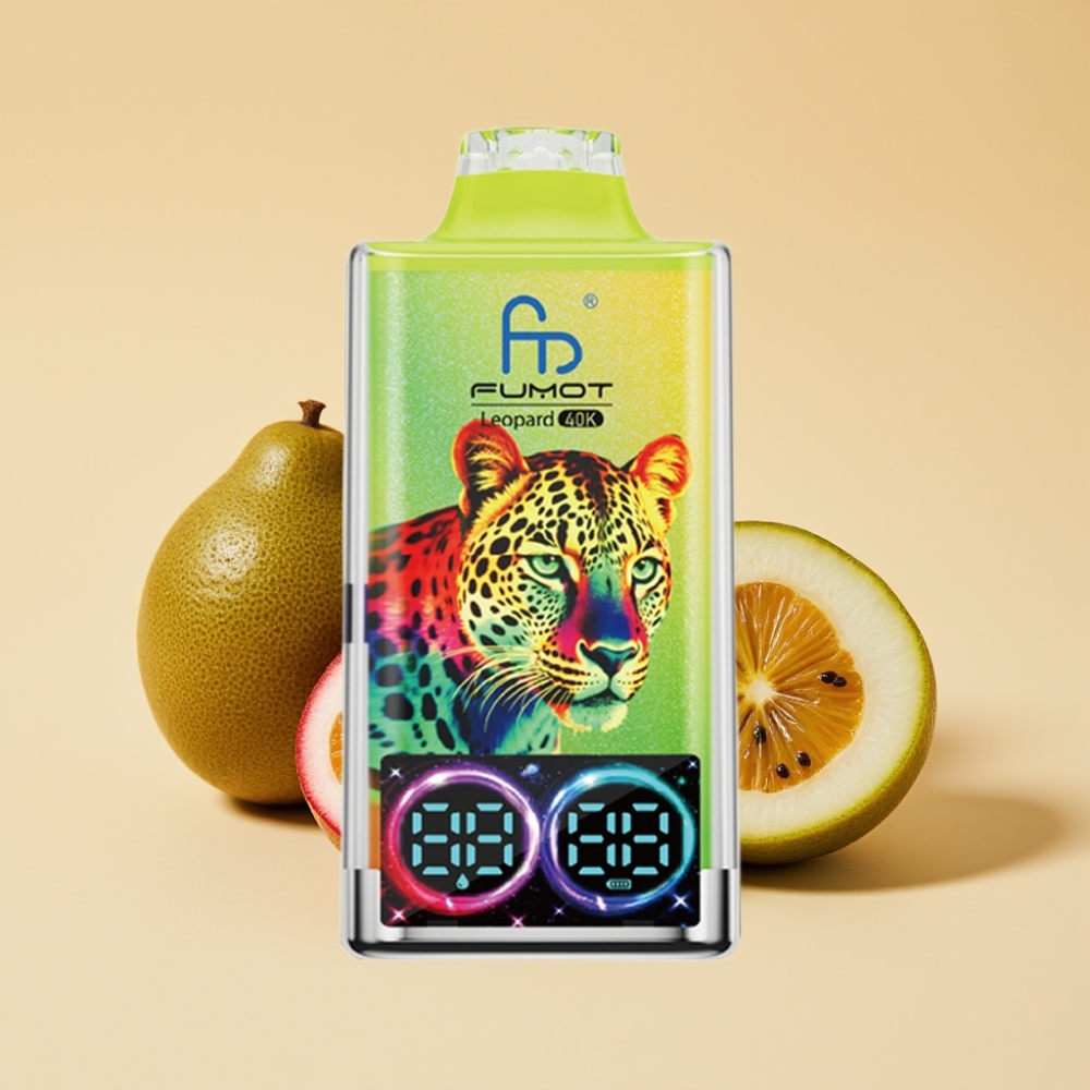 Fumot Leopard 40K Puffs Jednokratni Vape Dual Mesh 700mAh Type-C Kiwi Passion Fruit Guava 0%-5% Nicotine