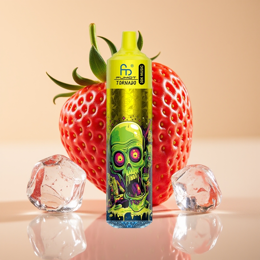 Fumot RandM Tornado 30000 – 30,000 Puffs, 30mL, LED Display, Jagoda Led (Strawberry Ice)