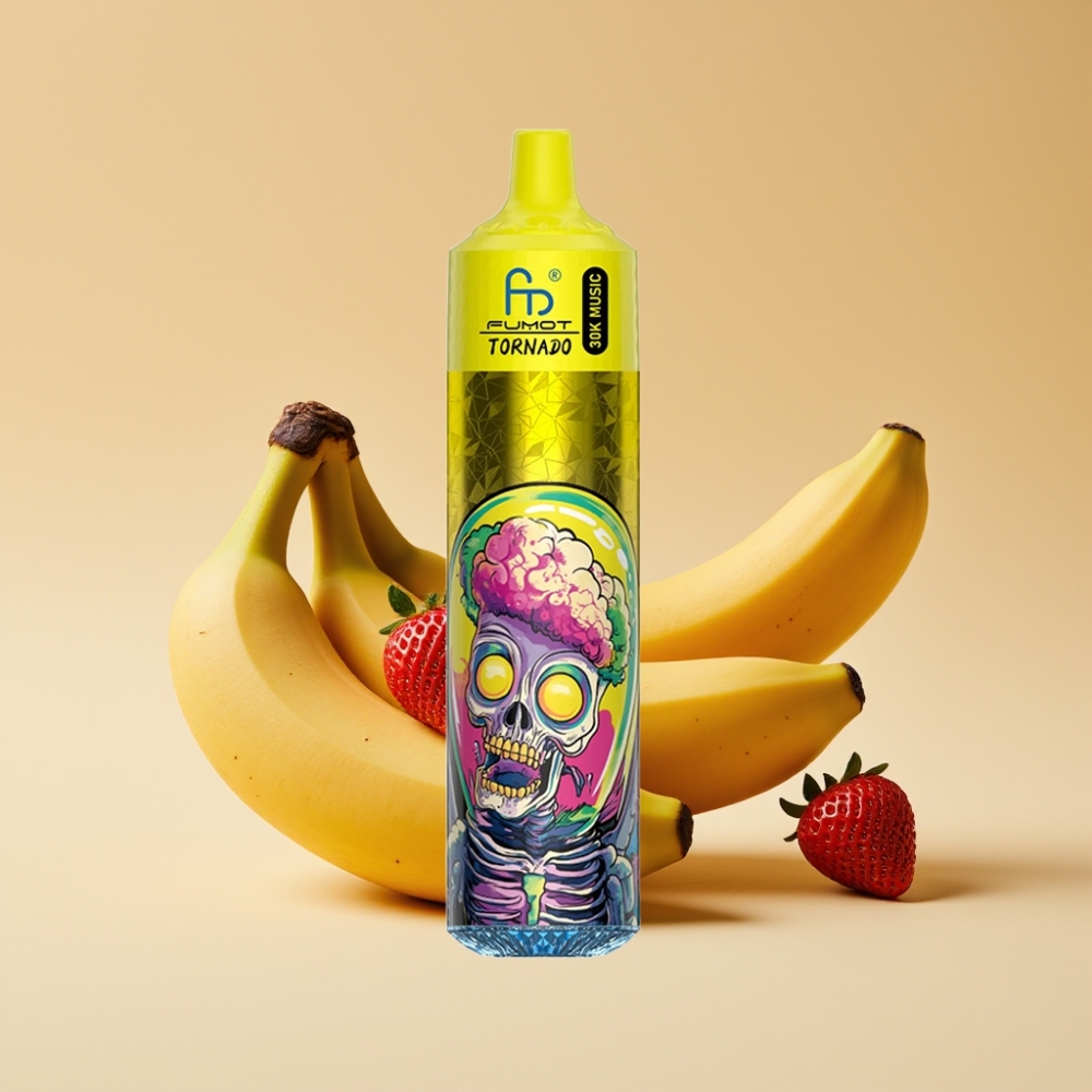 Fumot RandM Tornado 30000 Puffs Jednokratni Vape Banana Jagoda 30mL 5% 600mAh LED