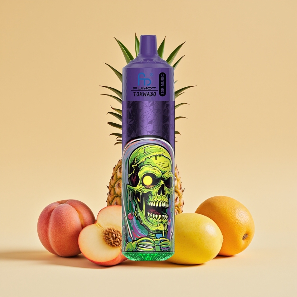 Fumot RandM Tornado 30000 Pufova – Breskva Mango Ananas – 30mL, 5% Nikotina, LED Ekran
