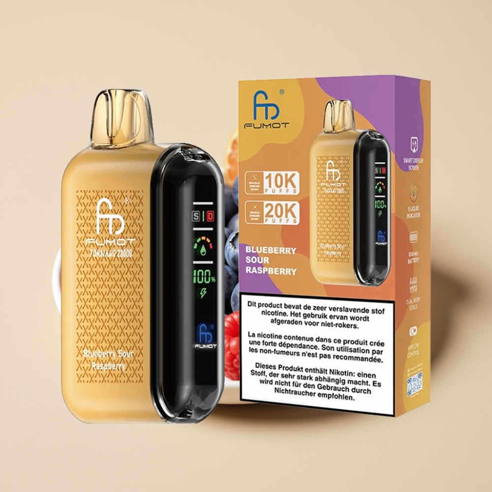 Fumot Tornado 20000 Puffs Dual Mesh 20ml 850mAh Plava Borovnica Kisela Malina
