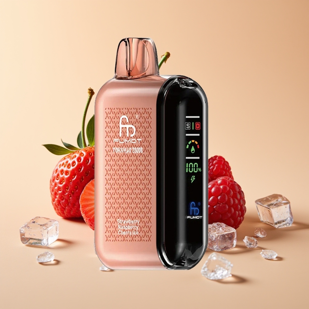 Fumot Tornado 20000 Puffs Dual Mesh 20ml 850mAh Smart Display Jagoda Malina Trešnja Ice