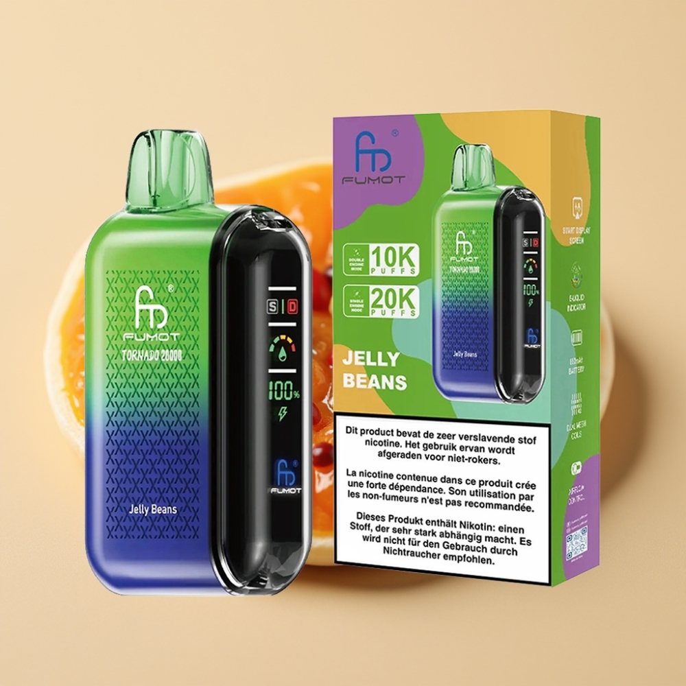 Fumot Tornado 20000 Puffs Dual Mesh 20ml 850mAh Smart Display Jelly Beans