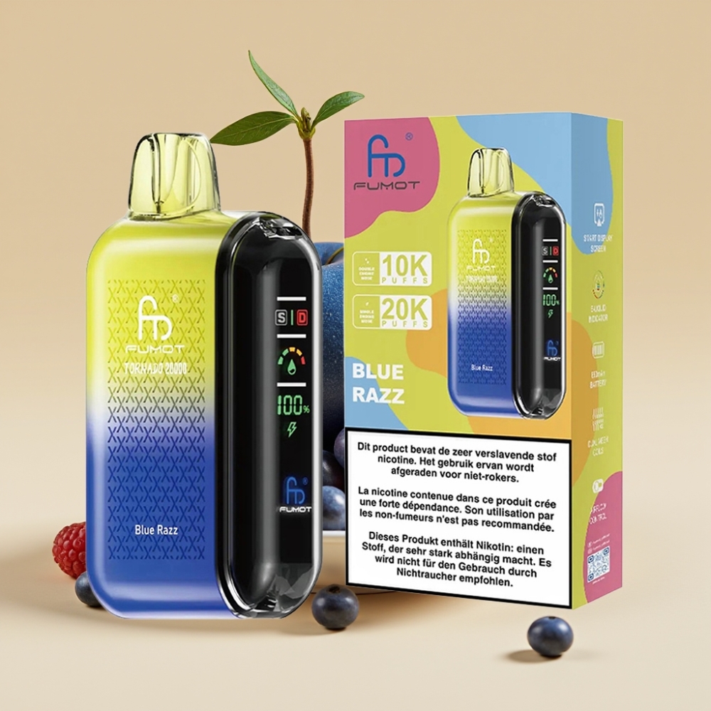 Fumot Tornado 20000 Puffs Dual Mesh 20ml Plava Malina Jednokratni Vape