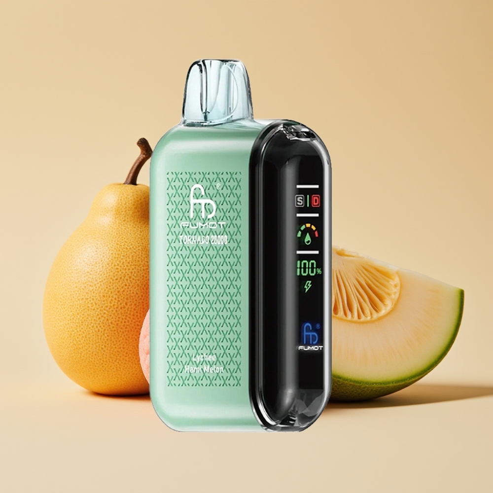 Fumot Tornado 20000 Puffs Dual Mesh 20ml Rechargeable Jednokratni Vape Litchi Hami Melon