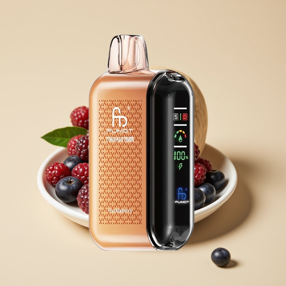 Fumot Tornado 20000 Puffs Dual Mesh Coil 20ml E-liquid 850mAh Rechargeable Smart Display Huckleberry