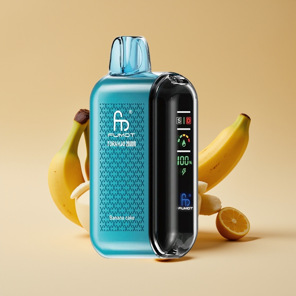 Fumot Tornado 20000 Puffs Dual Mesh Coil 20ml E-liquid Banana Cake Jednokratni Vape