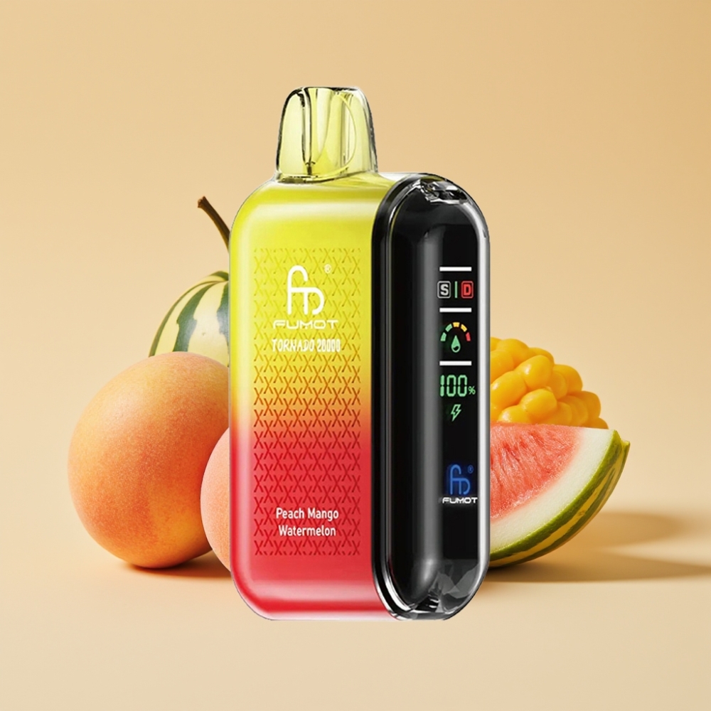 Fumot Tornado 20000 Puffs Dual Mesh Coil 20ml Peach Mango Watermelon Jednokratni Vape