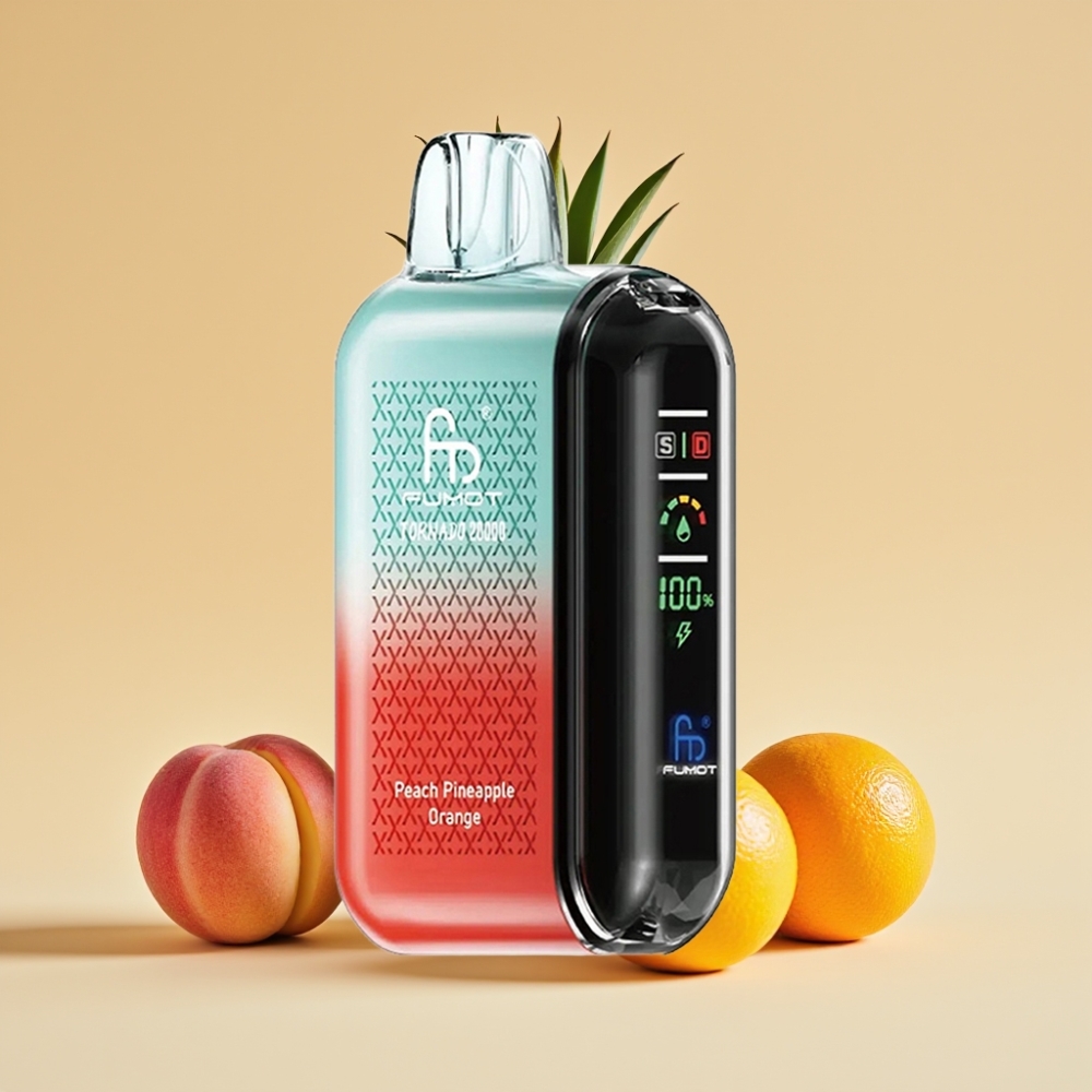 Fumot Tornado 20000 Puffs Dual Mesh Coil 20ml Rechargeable Peach Pineapple Orange