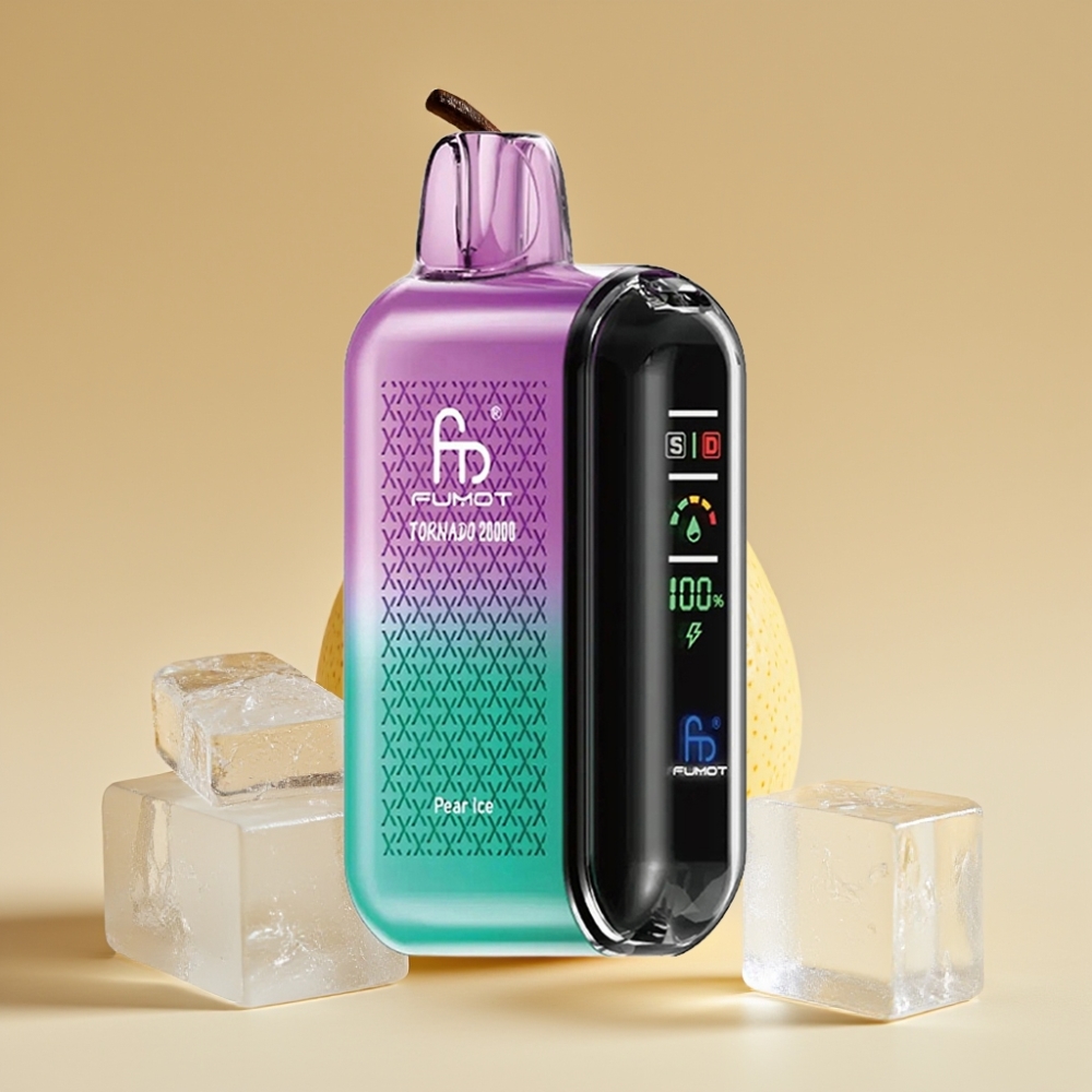 Fumot Tornado 20000 Puffs Dual Mesh Coil 20ml Rechargeable Smart Display Pear Ice