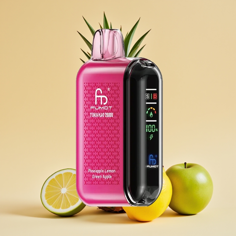 Fumot Tornado 20000 Puffs Dual Mesh Coil Jednokratni Vape Ananas Limun Zeleno Jabuka