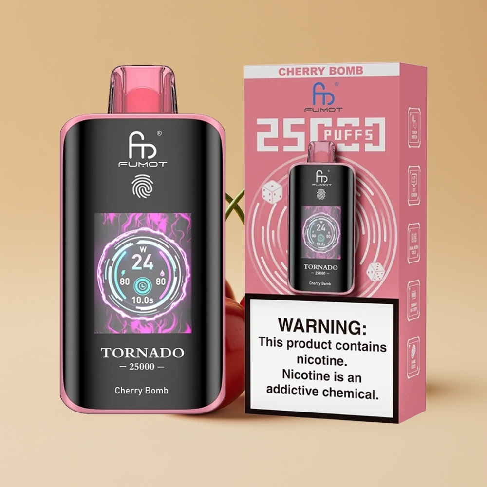 Fumot Tornado 25000 Puffs HD Screen 700mAh Rechargeable Cherry Bomb Jednokratni Vape