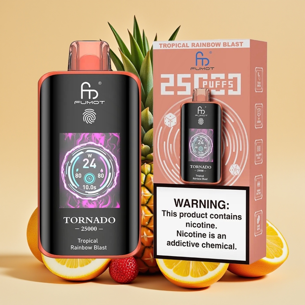 Fumot Tornado 25000 Puffs HD Screen 700mAh Rechargeable Tropical Rainbow Blast Jednokratni Vape