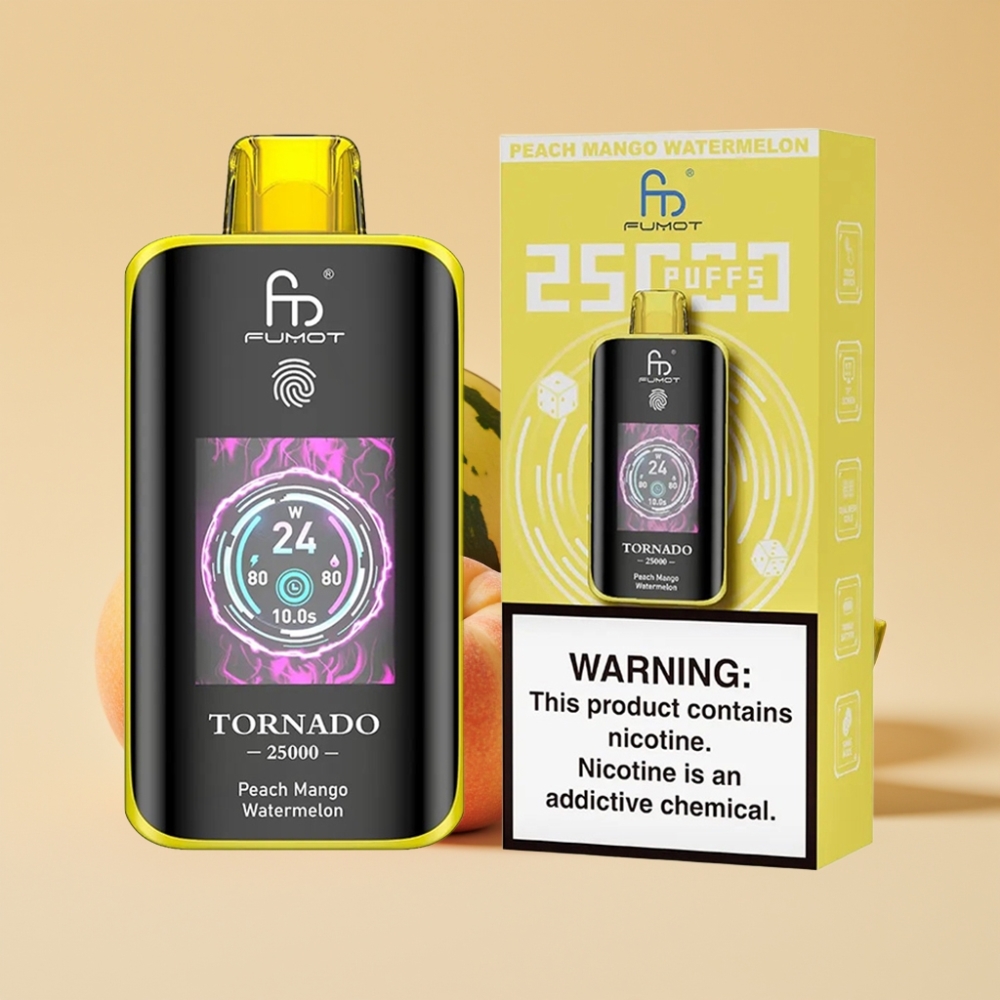 Fumot Tornado 25000 Puffs HD Screen 700mAh Rechargeable briska mango lubenica Type-C