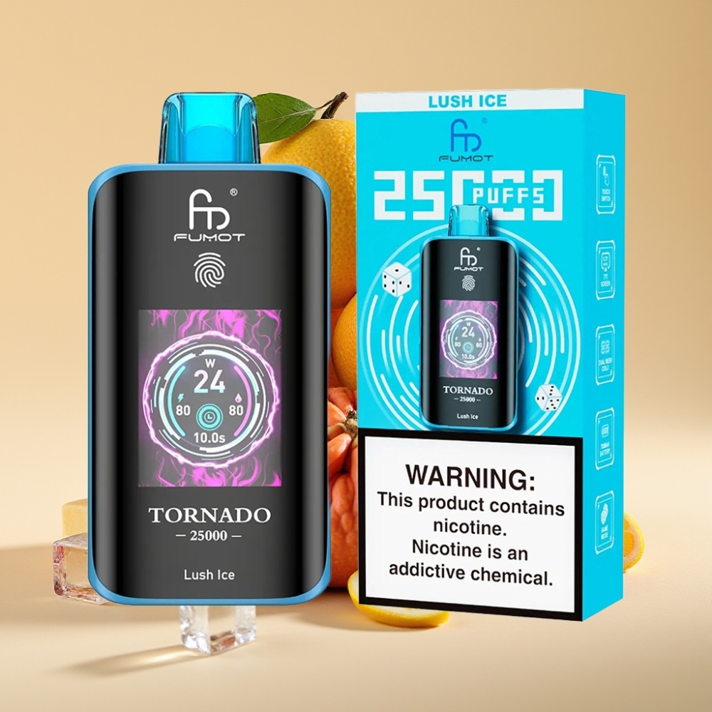 Fumot Tornado 25000 Puffs HD Screen 700mAh Type-C Rechargeable Jednokratni Vape Svez Ledeni Ukus