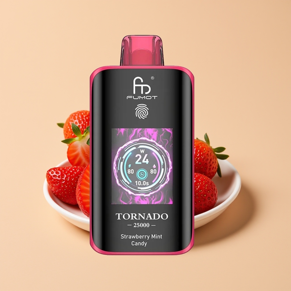 Fumot Tornado 25000 Puffs Jednokratni Vape Jagoda Met Krem 20ml 700mAh Type-C
