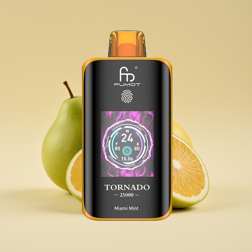 Fumot Tornado 25000 Puffs Jednokratni Vape Majami Mint sa HD Ekranom, 700mAh Baterijom i Type-C Punjenjem