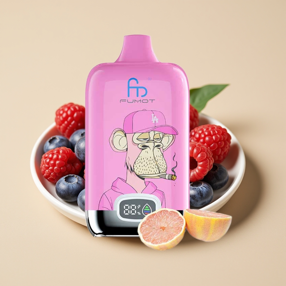 Fumot Tornado Digital Box 12000 Puffs Jednokratni Vape Borovnica Malina 20ml 550mAh Type-C
