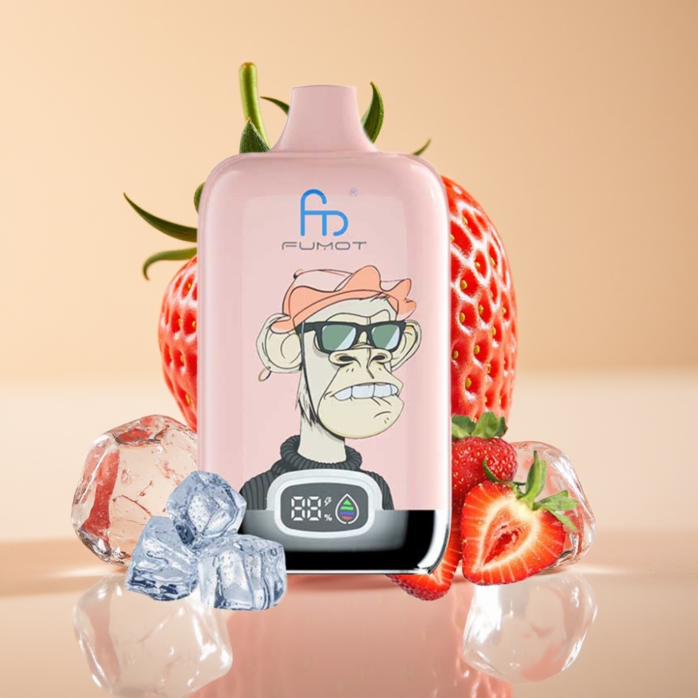 Fumot Tornado Digital Box 12000 Puffs Jednokratni Vape Jagoda Led 20ml, Type-C, 550mAh