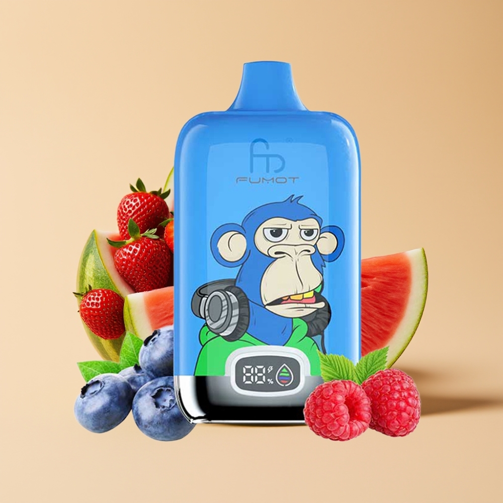 Fumot Tornado Digital Box 12000 Puffs Jednokratni Vape Jagoda Lubenica 20ml Mesh Coil Type-C 550mAh