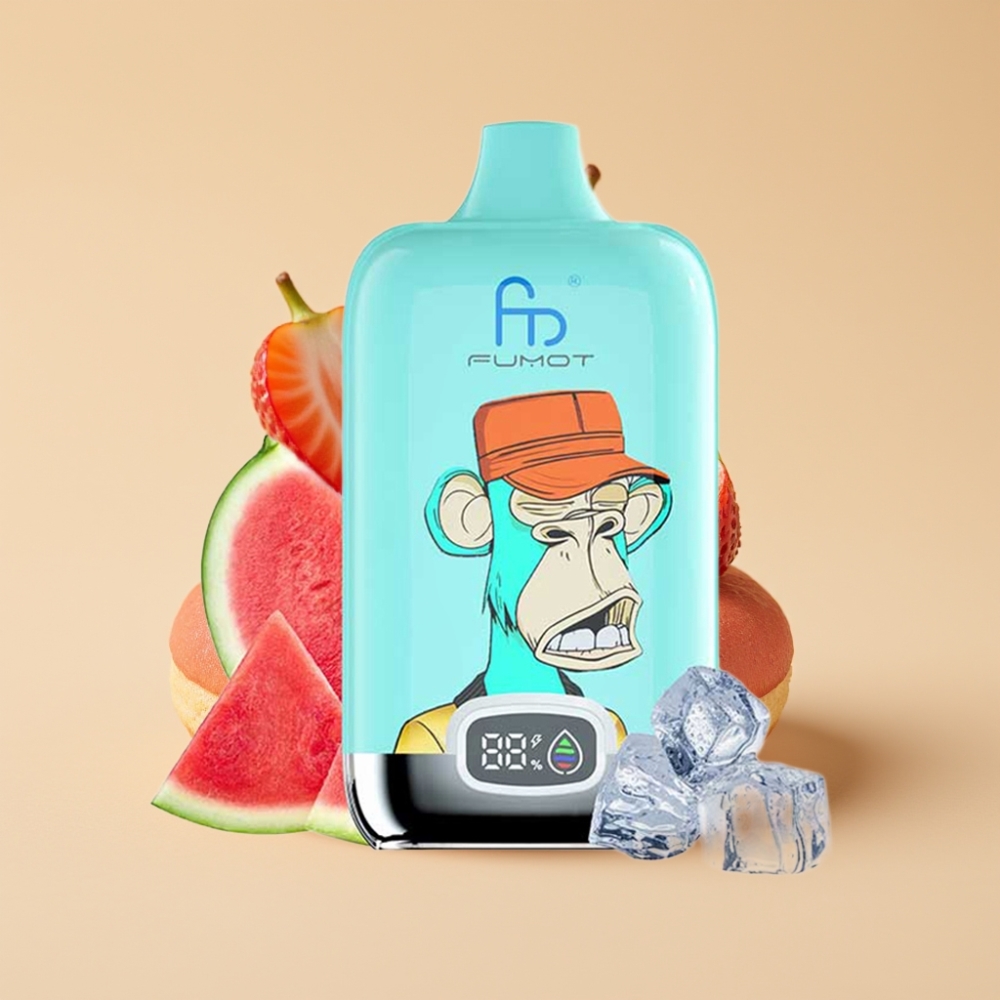 Fumot Tornado Digital Box 12000 Puffs Jednokratni Vape Jagodna Krofna 20ml E-Liquid 550mAh Type-C