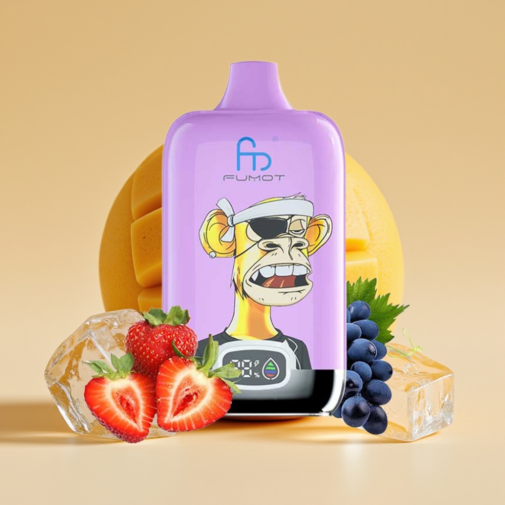 Fumot Tornado Digital Box 12000 Puffs Jednokratni Vape Mango On Ice – 20ml E-Liquid, 550mAh, Type-C, Mesh Coil, 0-5% Nicotine