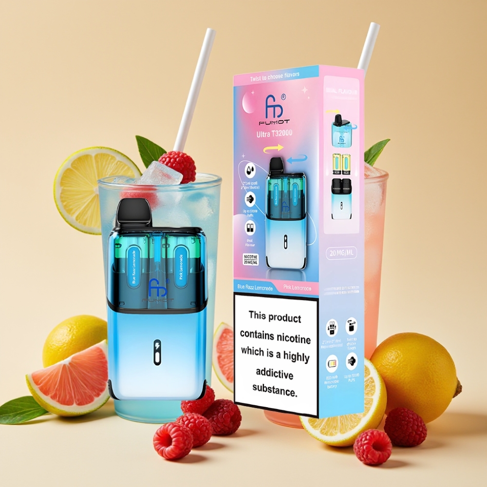 Fumot Ultra T32000 Jednokratni Vape 32000 Puffova 24ml Plava Malina Limunada - Roza Limunada