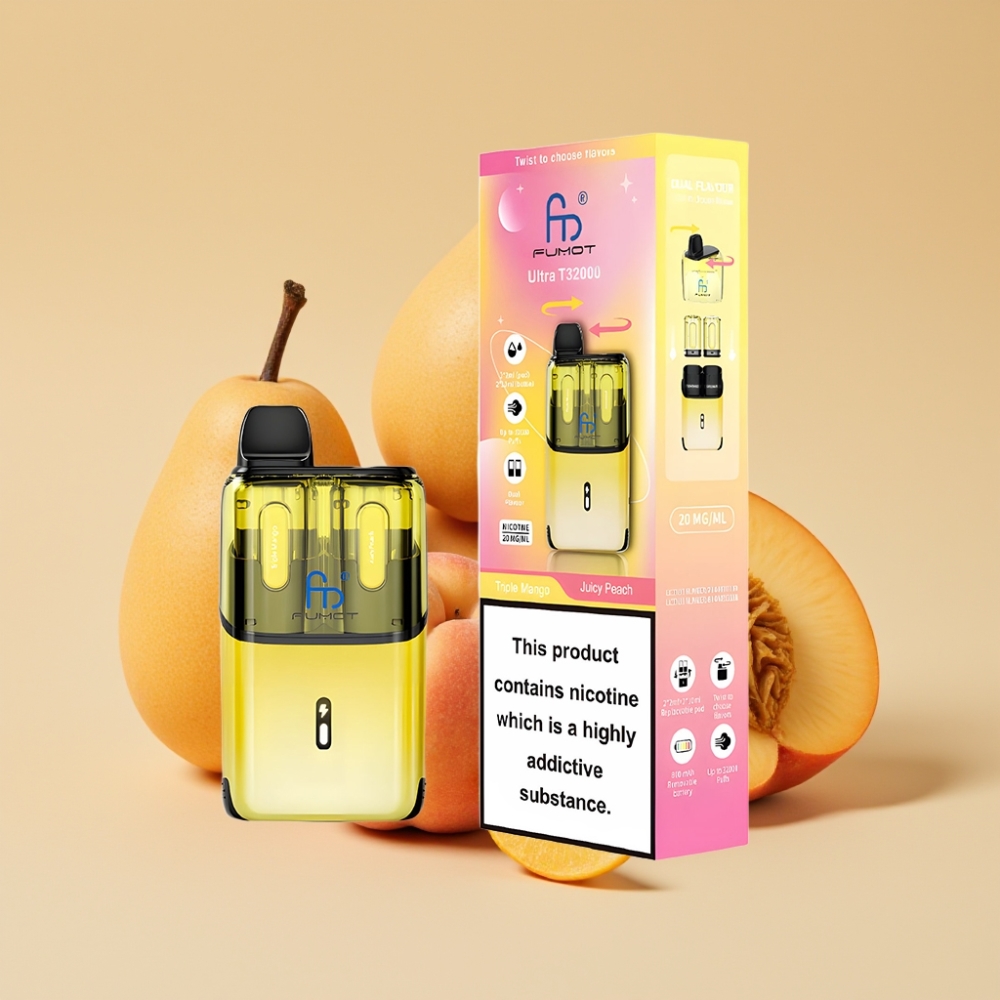 Fumot Ultra T32000 Jednokratni Vape - Trostruki Mango - Sočna Breskva - 32000 Puffova, 800mAh, Type-C, 20mg