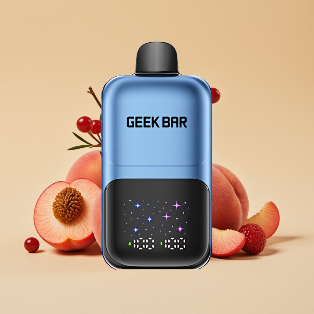 GEEK BAR 2GO Dvoseriјski Jednokratni Vape Pen 20ml 50000 Pufova Breskva & Bobice, Dual Rezervoar, 5% Nikotina, Regulacija Ukusa