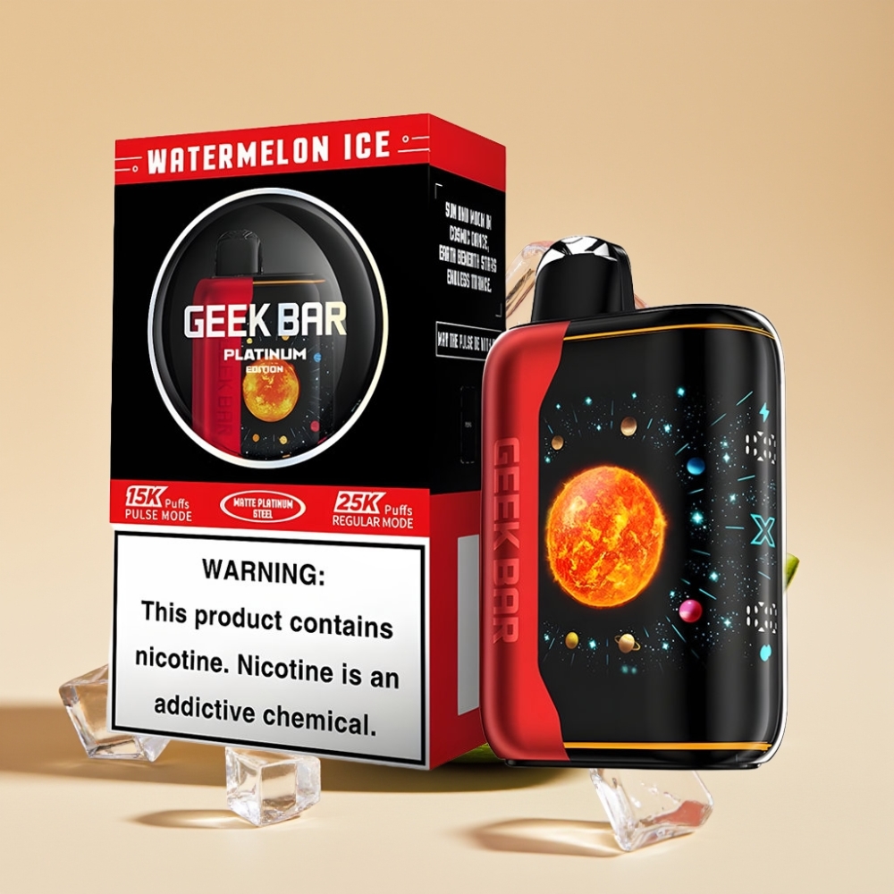GEEK BAR Platinum Edition 25000 Jednokratni Vape Lubenica Led 20mL 2% Nikotina Dual Mesh Coil USB-C