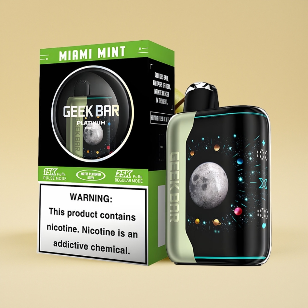 GEEK BAR Platinum Edition 25000 Jednokratni Vape Majami Mint – 20mL E-Liquid, 2% Nikotin, Dual Mesh Coil