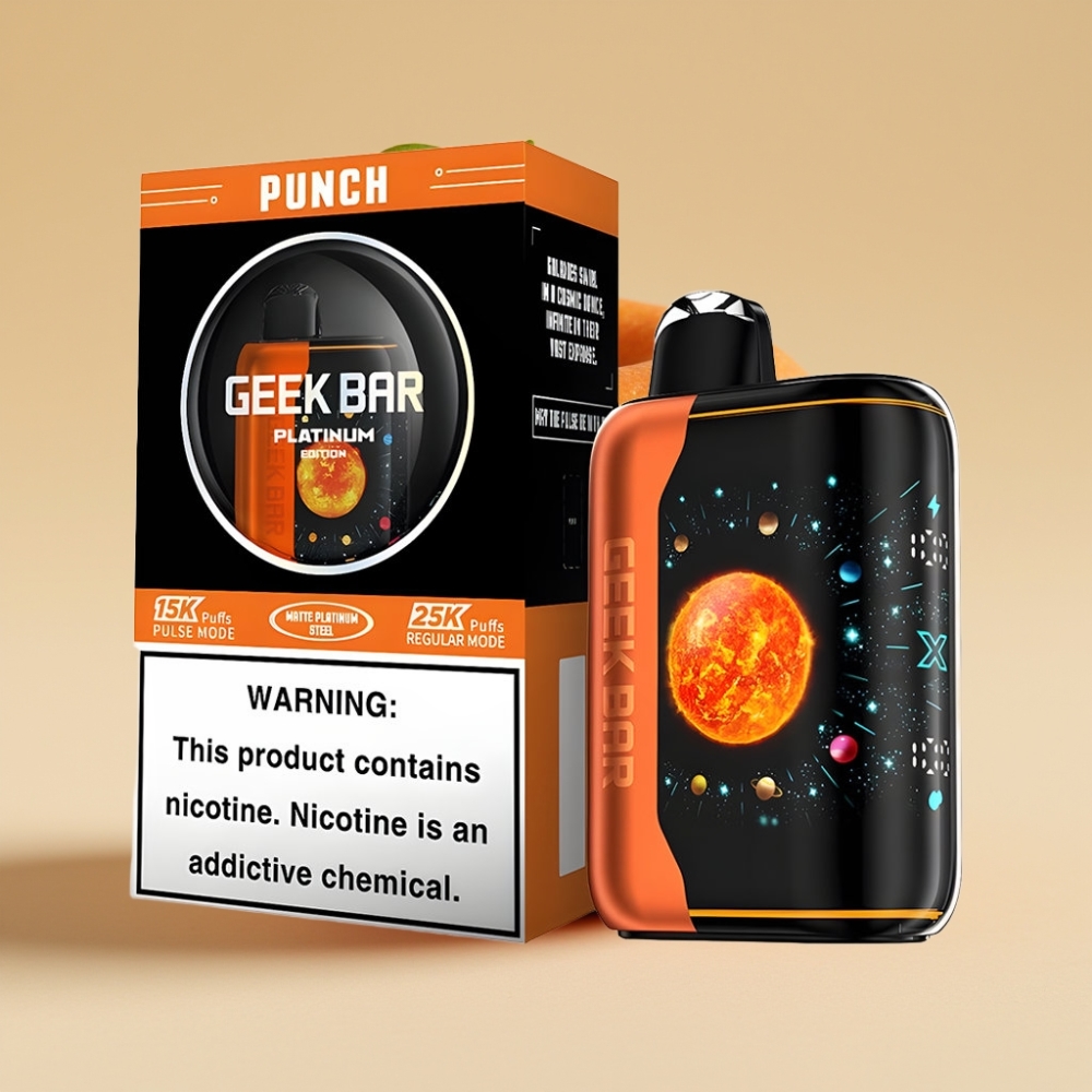 GEEK BAR Platinum Edition 25000 Jednokratni Vape Punč – 20mL, 2% Nikotina, Dual Mesh Coil, USB-C Punjenje
