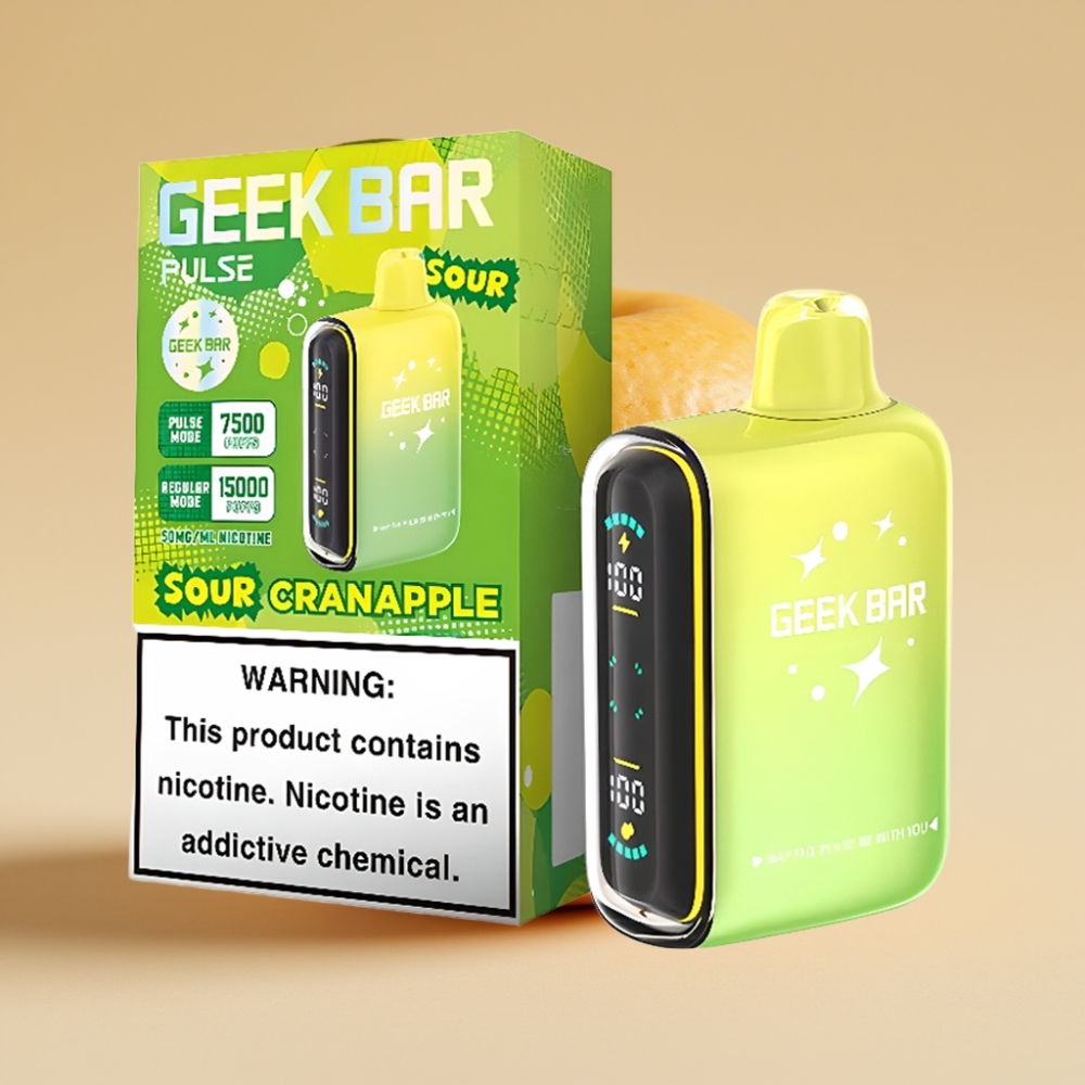 Geek Bar Pulse 15000 Puffova Jednokratni Vape Kisela Edicija – 16ML, 5% Nikotina, USB Type-C