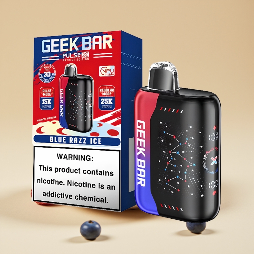 GEEK BAR Pulse X 25000 Puffs Jednokratni Vape Patriot Editon sa 18mL tečnosti i Dual Mesh Coil