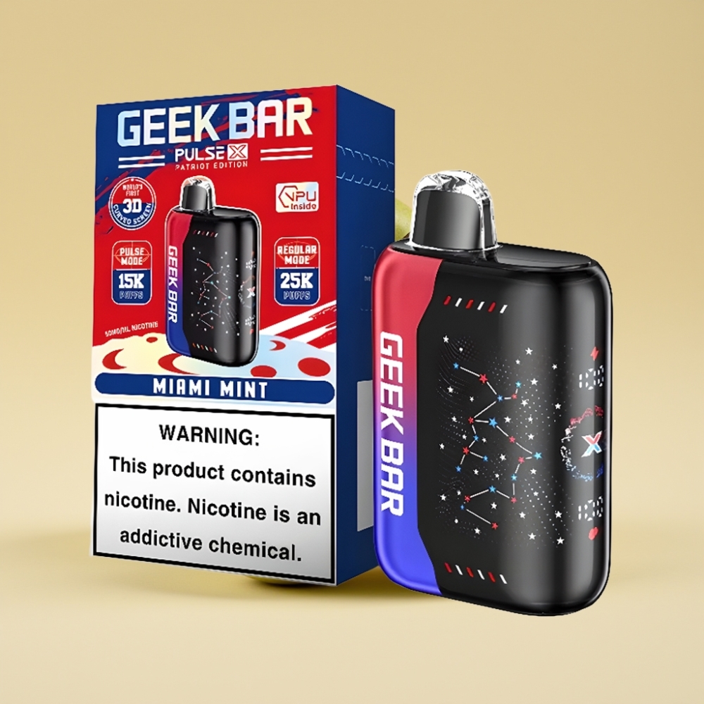 GEEK BAR Pulse X 25000 Puffs Jednokratni Vape Patriot Editon sa 18mL tečnosti i Dual Mesh Coil