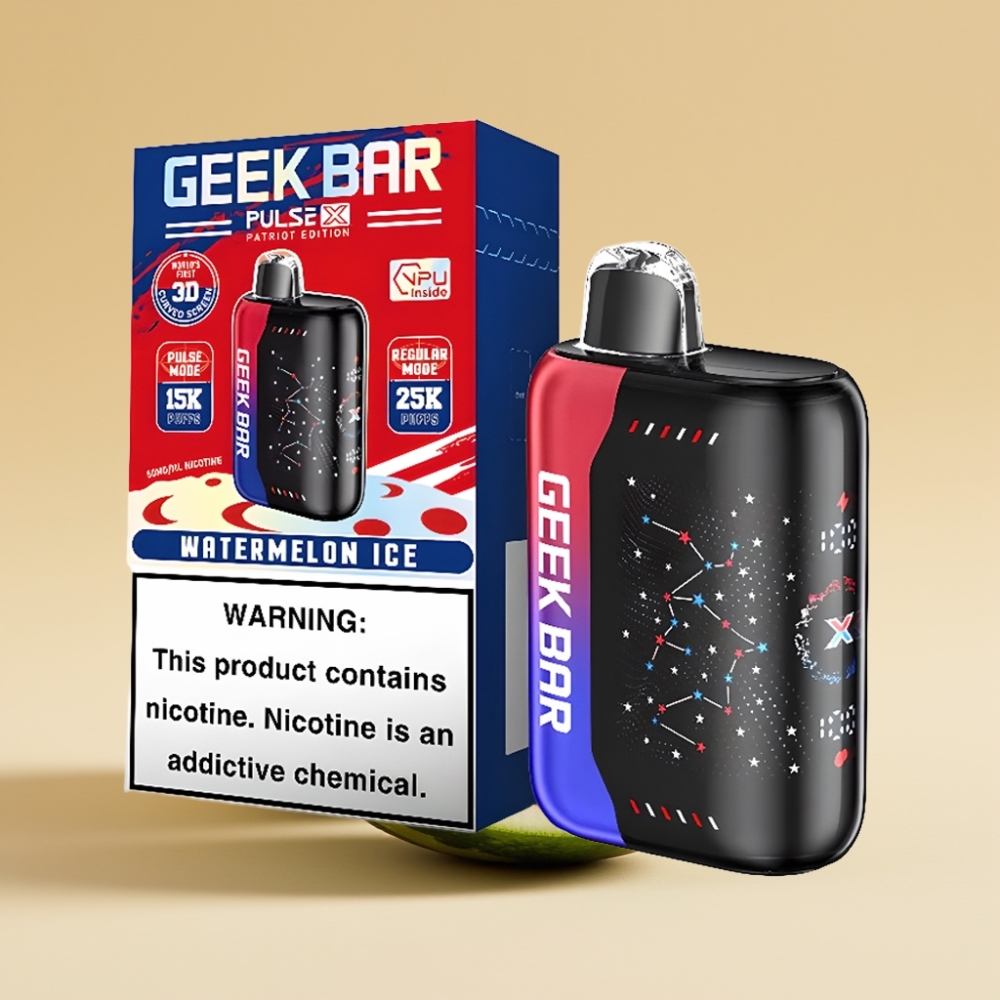 GEEK BAR Pulse X 25000 Puffs Jednokratni Vape Patriot Editon sa 18mL tečnosti i Dual Mesh Coil