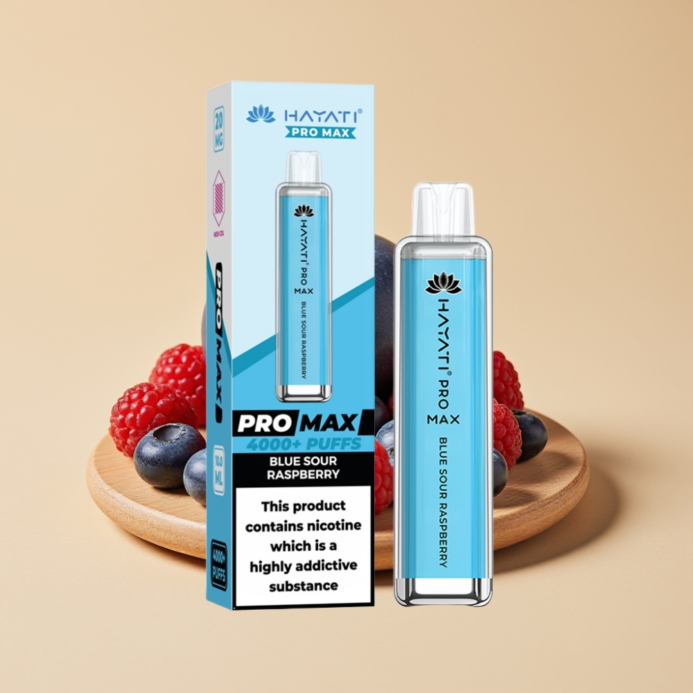 Hayati Pro Max 4000 Puff Jednokratni Vape Plavo Kisela Malina sa 1400mAh Baterijom i LED Osvećenjem