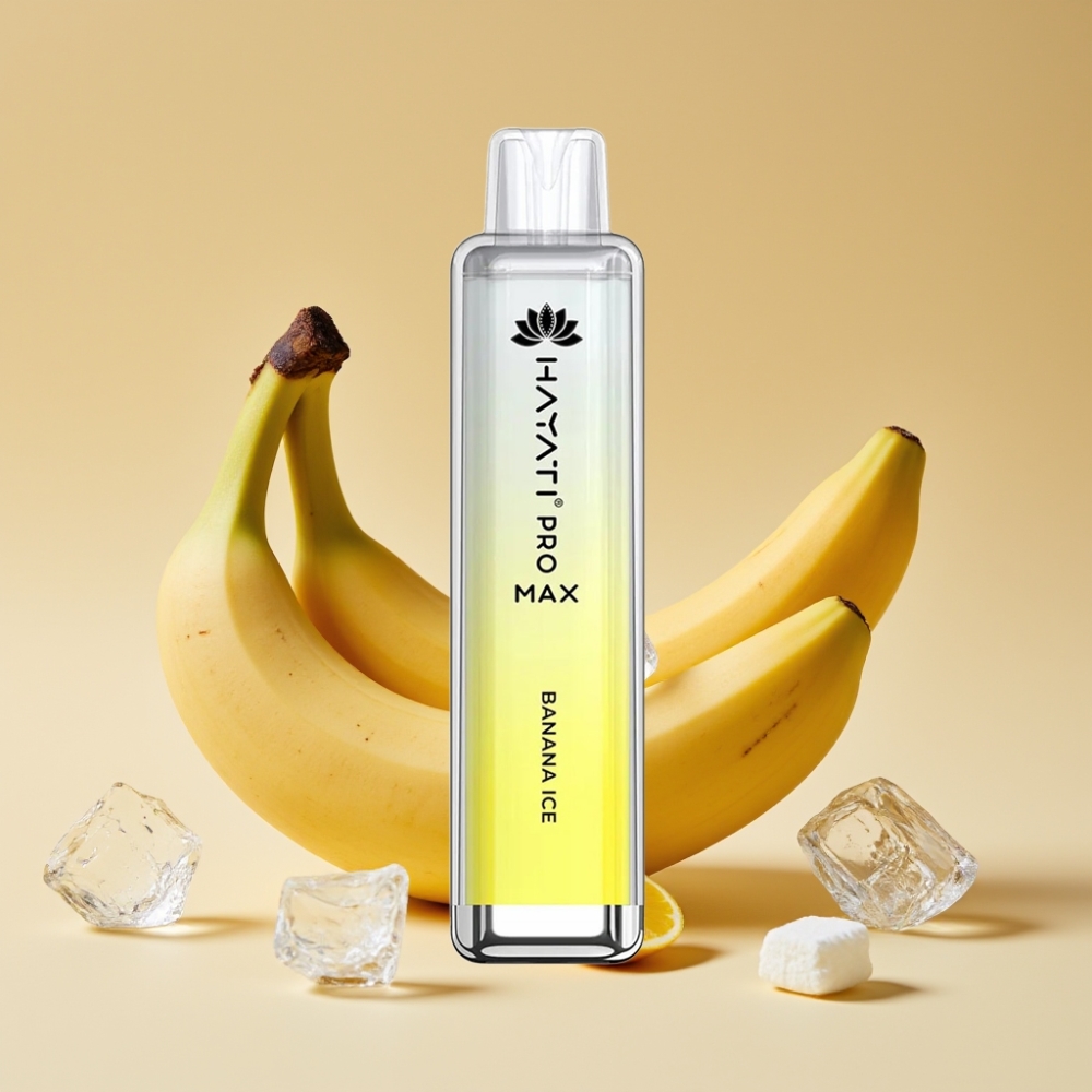 Hayati Pro Max 4000 Puffs Jednokratni Vape Banana Ice – 1400mAh, Dual Mesh Coil, LED Light