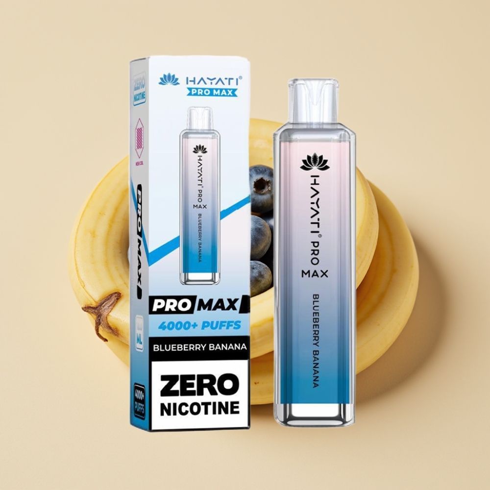 Hayati Pro Max 4000 Puffs Jednokratni Vape Borovnica Banana 1400mAh Rechargeable Dual Mesh Coil