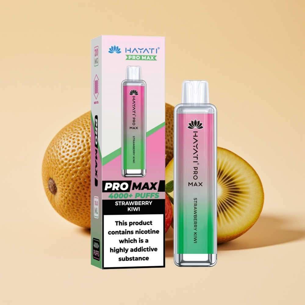 Hayati Pro Max 4000 Puffs Jednokratni Vape Jagoda Kivi – Dual Mesh Coil, 1400mAh, LED, TPD