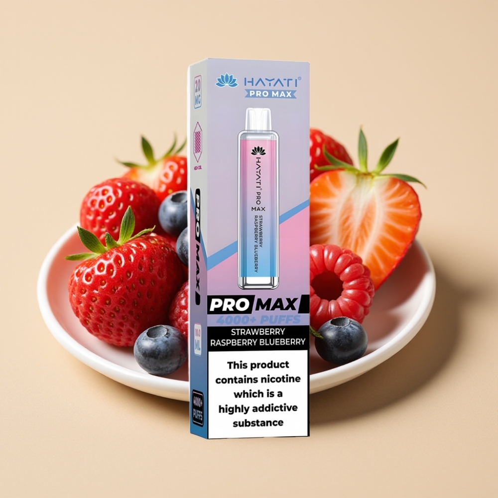 Hayati Pro Max 4000 Puffs Jednokratni Vape Jagoda Malina Borovnica – 5% Nikotina, 1400mAh Baterija, Dual 1.1 Ohm Mesh Coil