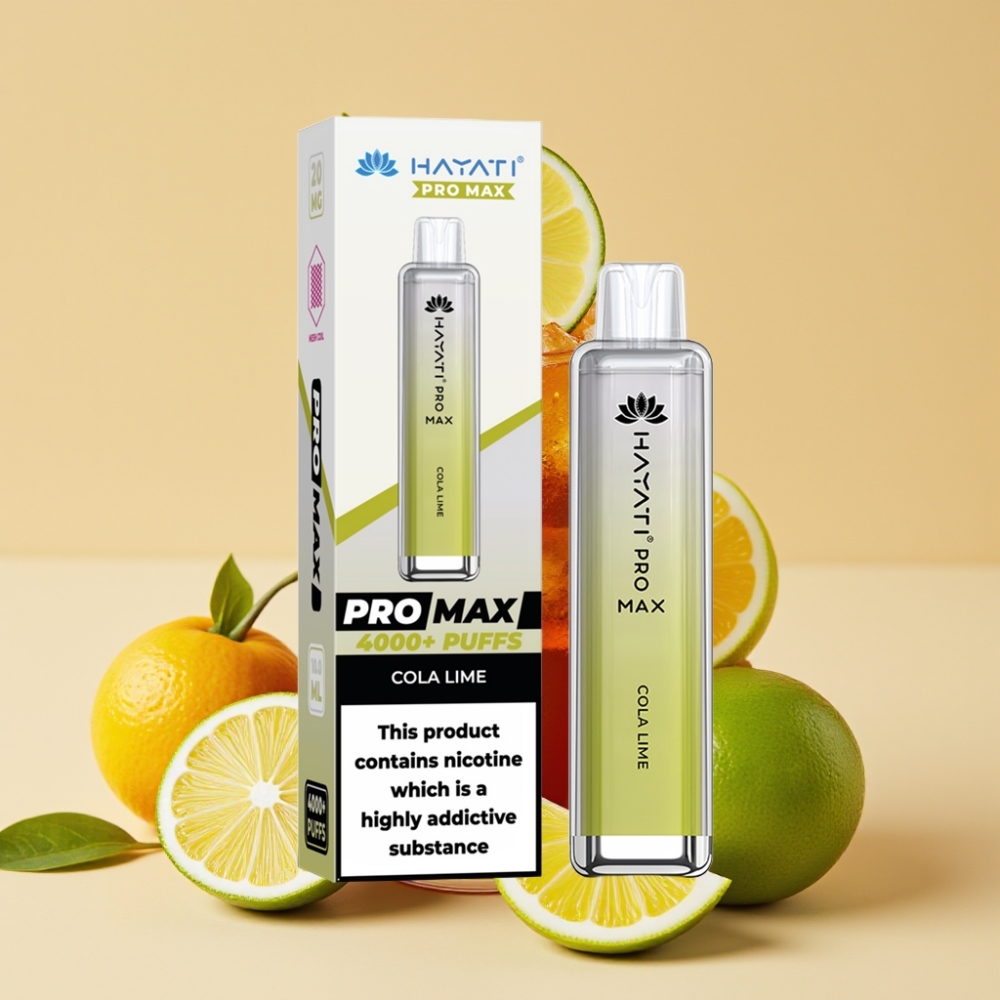 Hayati Pro Max 4000 Puffs Jednokratni Vape Kola-Limun, 1400mAh, Dual Mesh Coil, 2ml/10ml