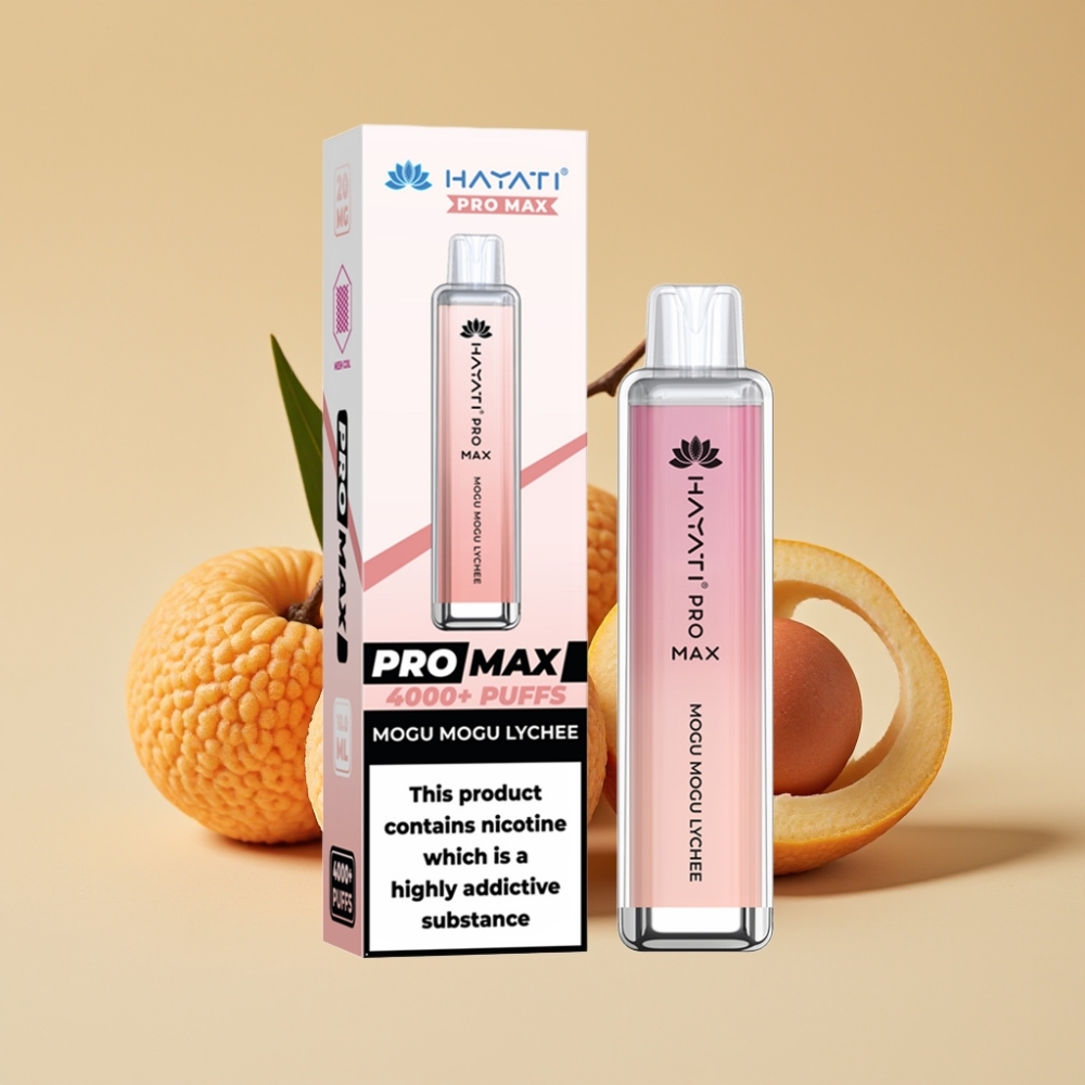 Hayati Pro Max 4000 Puffs Jednokratni Vape Mogu Mogu Liči sa 5% Nikotina, 1400mAh Baterija, Dual 1.1 Ohm Mesh Coil
