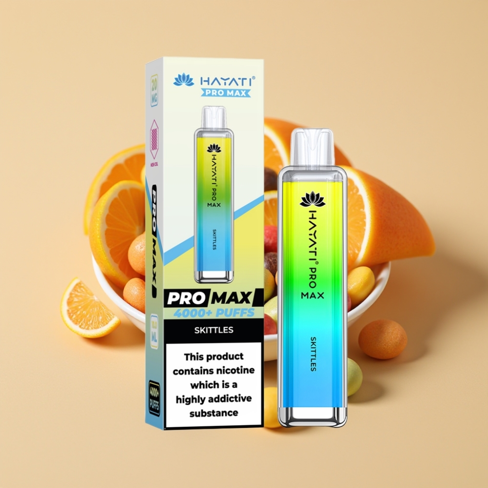 Hayati Pro Max 4000 Puffs Jednokratni Vape Skittles – Dual 1.1 Ohm Mesh Coil, 1400mAh, Rechargeable, TPD-Compliant