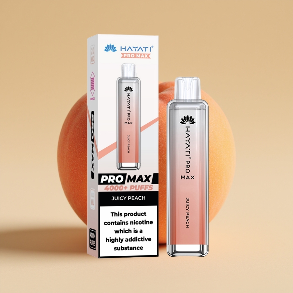 Hayati Pro Max 4000 Puffs Jednokratni Vape Sočna Breskva 2ml/10ml, 1400mAh, Dual Mesh Coil